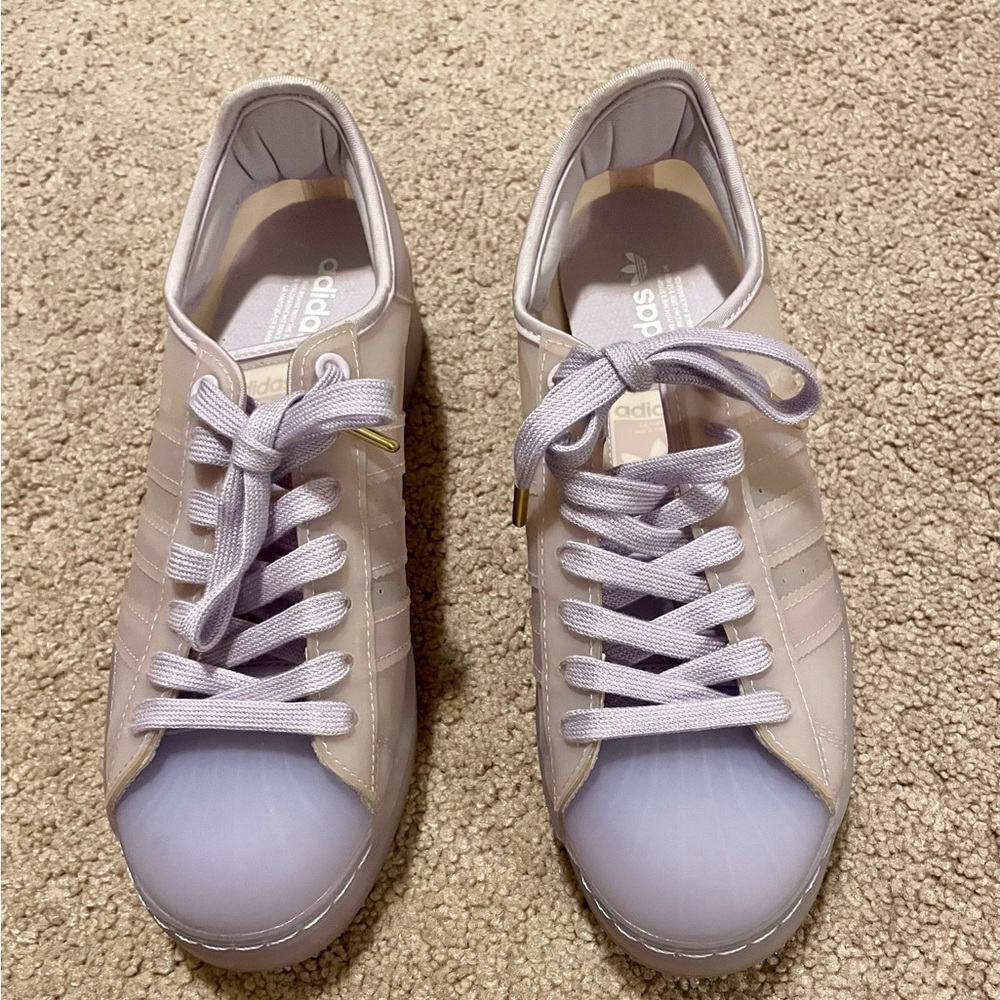 Adidas Women's Superstar Jelly shoe in the "Purple Tint"  Size 7